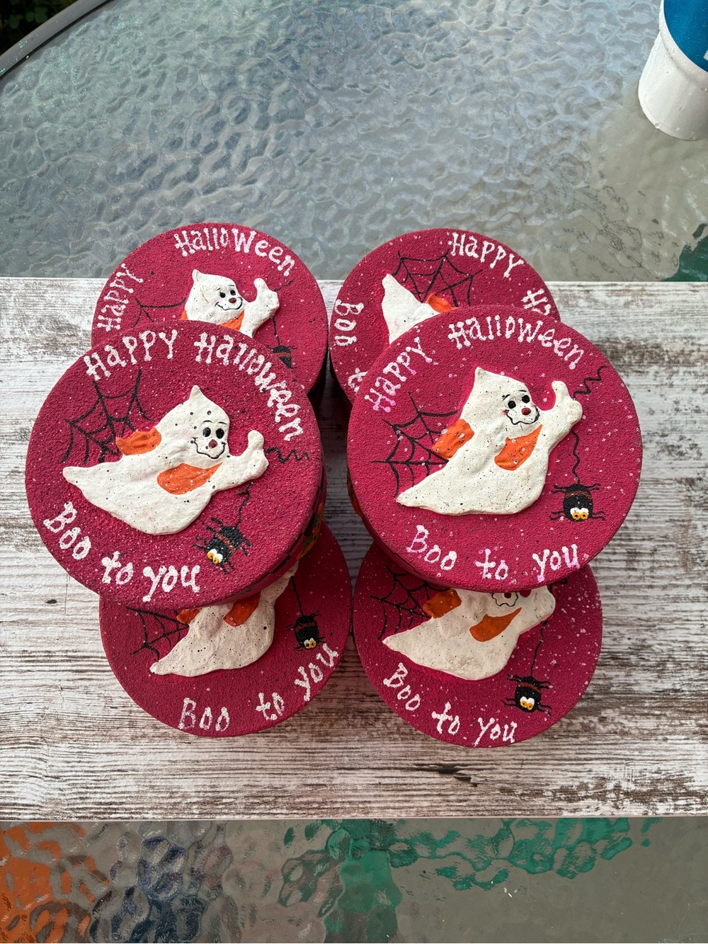 Halloween Ghost Decorative Boxes - Red Set of 6
